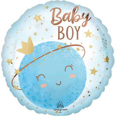 Foil Balloon - "Baby BOY" - Little Moon - Blue - 45 cm